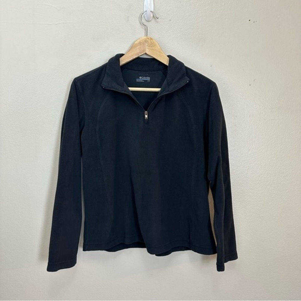 Columbia Base Layer Fleece Pullover 1/4 Zip Black Size Large